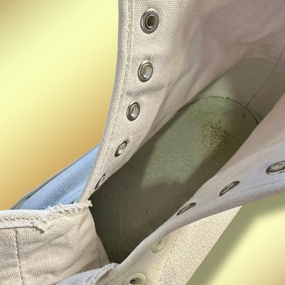 Everlane Women’s Cotton Canvas Gum Sole Utility Boot in White & Cream Size 8.5 - Picture 3 of 16